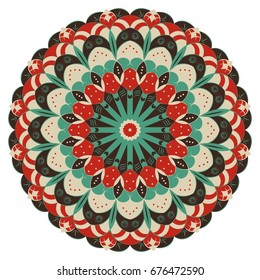 Colorful round ethnic pattern. Element for design