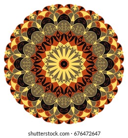 Colorful round ethnic pattern. Element for design