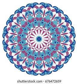Colorful round ethnic pattern. Element for design