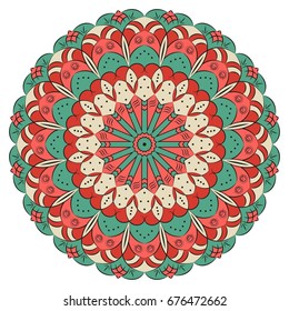 Colorful round ethnic pattern. Element for design