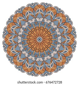 Colorful round ethnic pattern. Element for design