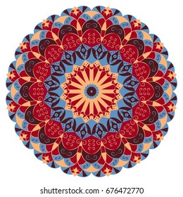 Colorful round ethnic pattern. Element for design