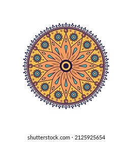 Colorful round ethnic pattern mandala. Element for design vector in illustration