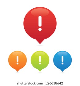 Colorful Round Exclamation Mark or Warning Markers