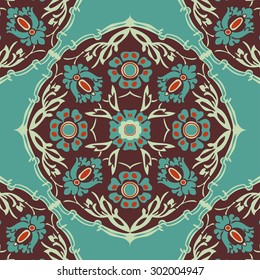Colorful round floral border corner abstract background vector  