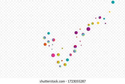 Colorful Round Flying Transparent Background. Holographic Abstract Confetti Pattern. Top Postcard. Magic Decoration Invitation.