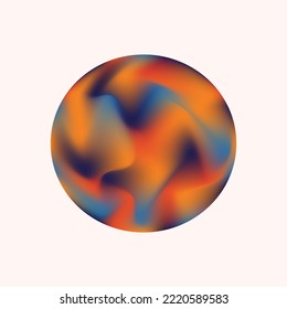 Colorful round gradient element vector. Vector round gradient element with red orange blue navy color.