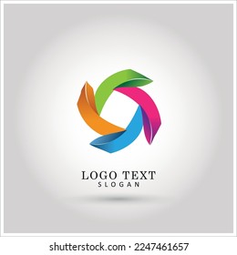 Colorful Round Graphic Logo. Icon and Symbol Vector Template.