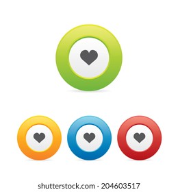 Colorful Round Heart or Favorite Icons