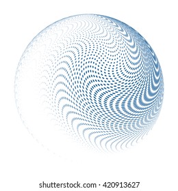 Colorful round icon, abstract globe symbol, business concept. Halftone vector logo template. Abstract color dotted sphere. Science and tourism, technology or financial background
