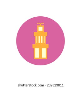 Colorful round  icon gift boxes,  vector illustration
