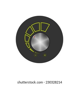 Colorful round icon volume control, power control icon, vector illustration