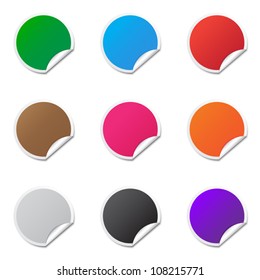 Colorful round labels