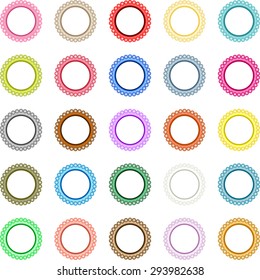 Colorful round labels
