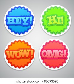 Colorful round labels or stickers