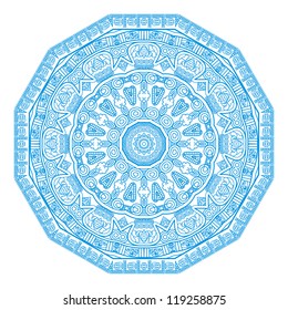 Colorful round lace pattern, mosaic vector stained glass. Interesting solutions for your design
