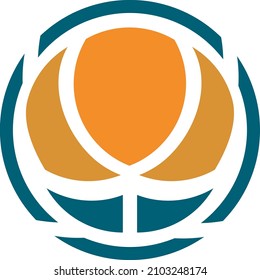 colorful round logo in body shape