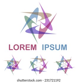 Colorful round logo design set for business, technology or science