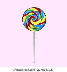 colorful round lollipop candy. candy