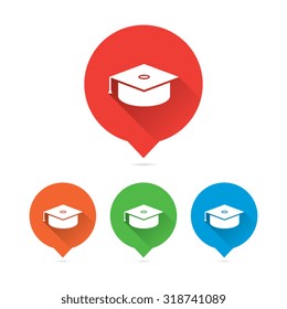Colorful Round Long Shadow Academic Cap Markers