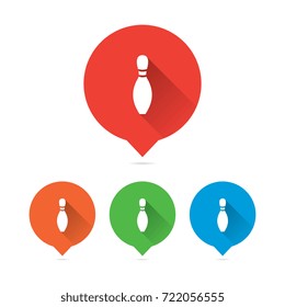 Colorful Round Long Shadow Bowling Pin Markers