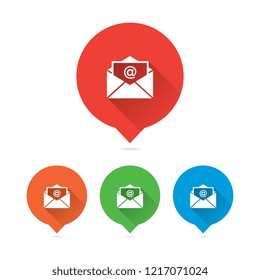 Colorful Round Long Shadow Mail or Envelope Markers