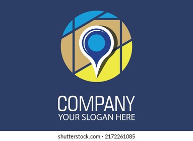 Colorful Round in Map Logo Design