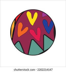 Colorful round ornament and geometric elements design,  vector illustration circle weav lines background. 