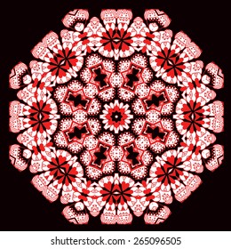 Colorful round ornament. Lace mandala. Vector art