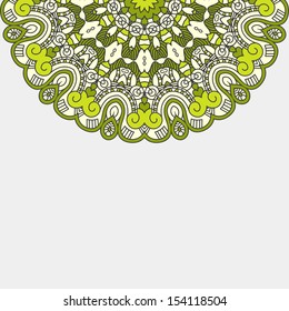 Colorful Round Ornamental Pattern, Greeting Card Template Design, Mosaic Vector Illustration