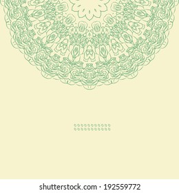 Colorful Round Ornamental Pattern, Greeting Card Template Design, Vector Illustration