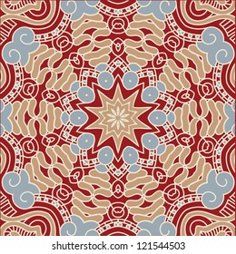 Colorful round ornamental pattern, mosaic vector illustration
