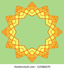 Colorful round ornamental pattern, mosaic vector illustration