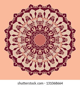 Colorful round ornamental pattern, mosaic vector illustration