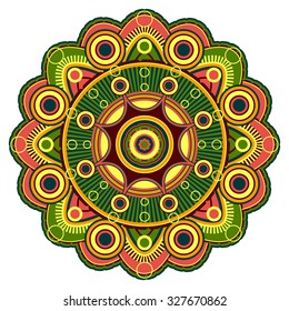 Colorful round pattern - vector isolated ethnic mandala