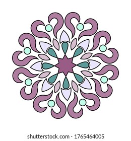 Colorful round pattern in vintage style. Decorative circle elements for design, logo, game. Abstract illustration