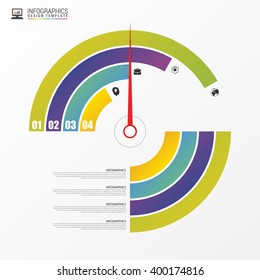 Colorful round percent lines. Indographic design. Vector illustration