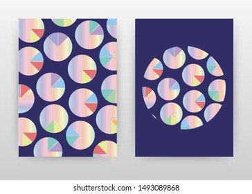 Colorful round pie charts on blue design for annual report, brochure, flyer, poster. Abstract blue background vector illustration for flyer, leaflet, poster. Business abstract A4 brochure template.