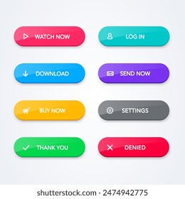 Colorful Round Push Button Set