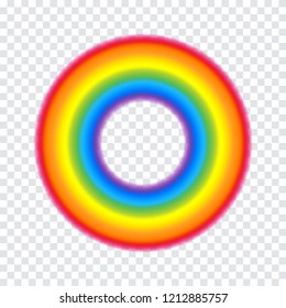 Colorful round rainbow frame vector illustration. Weather after the rain symbol.