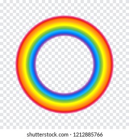 Colorful round rainbow frame vector illustration. Weather after the rain symbol.