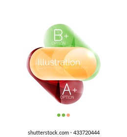 Colorful round rectangles concept, business infographics. Vector option banner with text and button
