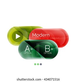 Colorful round rectangles concept, business infographics. Vector option banner with text and button Colorful round rectangles concept, business infographics. Vector option banner with text and button