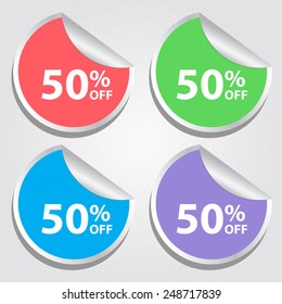 Colorful Round Shaped Promotions Vector Template.
