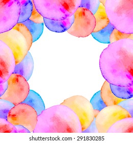 Colorful round shapes abstract background. Colorful bubbles. Colorful round shapes abstract background. Watercolor Circles, Dots.