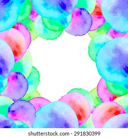 Colorful round shapes abstract background. Colorful bubbles. Colorful round shapes abstract background. Watercolor Circles, Dots.