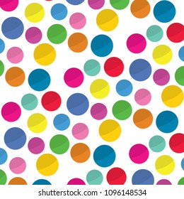 Colorful round shapes pattern on white background