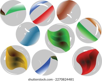 colorful round spherical circle marbles