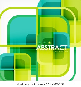 Colorful round squares modern geometric background, vector illustration