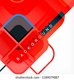 Colorful round squares modern geometric background, vector illustration